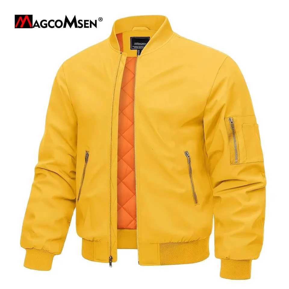 Magcomsen Bomber Jacket Men Warm Zip Up Winter Padded Coat Casual Baseball Jackets Pilot Windbreaker Varsity Jackets W250809