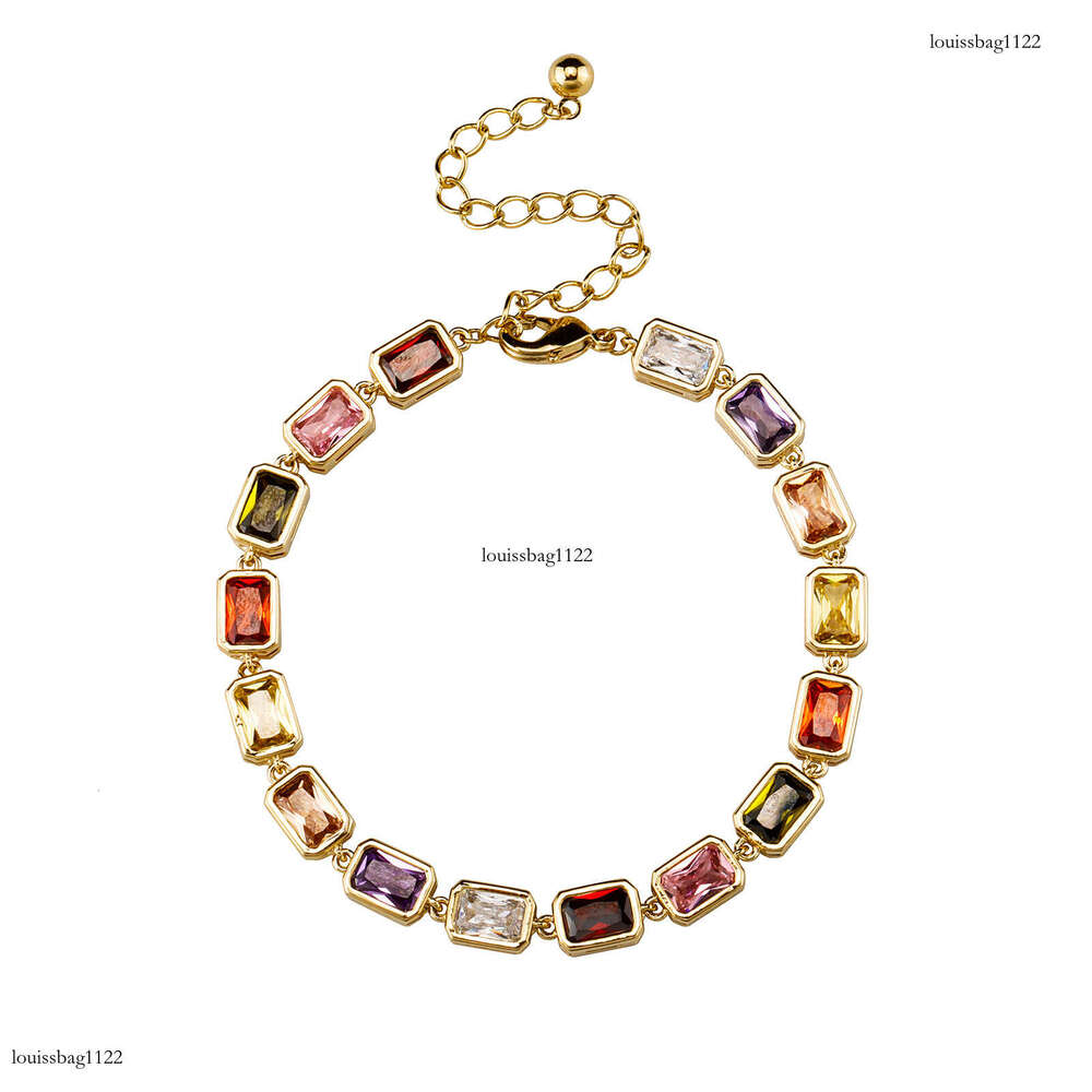 Vintage Bracelet with Irregular Shaped Colorful Dias, Handmade Paved Zircon Fashion Jewelry