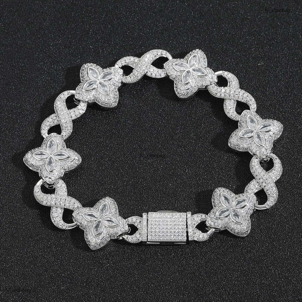 Hip-Hop Infinite Clover Bracelet Fashion Trendy Cool Stylish Personality High-End 5A Zircon Unisex Accessories