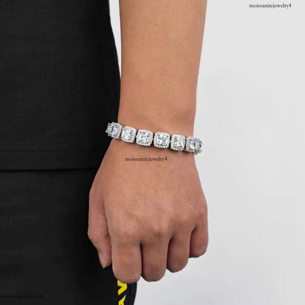 12mm Ice Dia Hip Hop Bracelets 3A Cubic Zirconia Clustered Iced Out Tennis Chain Bracelet