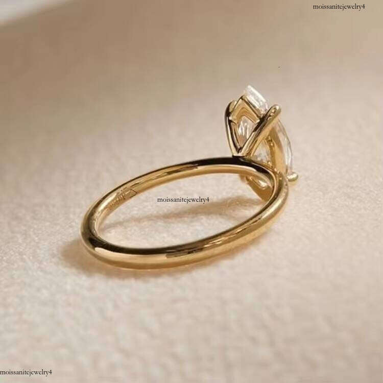 Elegant Jewelry Marquise Cut D-VVS Moissanite Dia 2ct/2.5ct Wedding 14k Yellow Gold Engagement Ring for Women