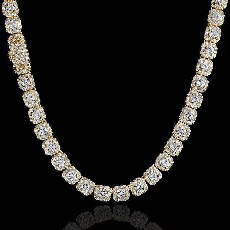 Plated Tennis Chain for Hip Hop Men Women VVS Moissanite Dia Necklace Bracelet Sier Fine Jewelry