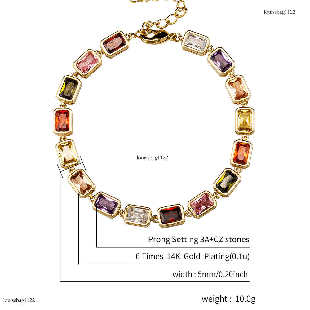 Vintage Bracelet with Irregular Shaped Colorful Dias, Handmade Paved Zircon Fashion Jewelry