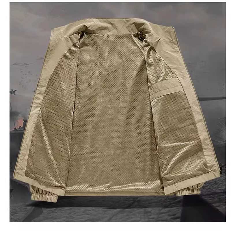 Spring and Fall New Mens Thin Jacket Outdoor Sports Loose Korean Casual Sports Jacket Coat W250809