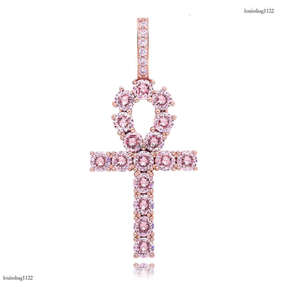 Hip Hop Cross Full Color Moissanite chain Pendant Fashion Personality Trendy Unisex Versatile Necklace Jewelry
