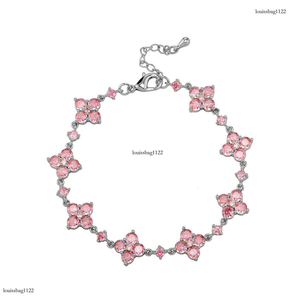 Full Dia Heavy Craft Four-Leaf Clover Bracelet for Women, Light Sparkling Zircon, High-End Niche Bracelet, Hand Jewelry Factory