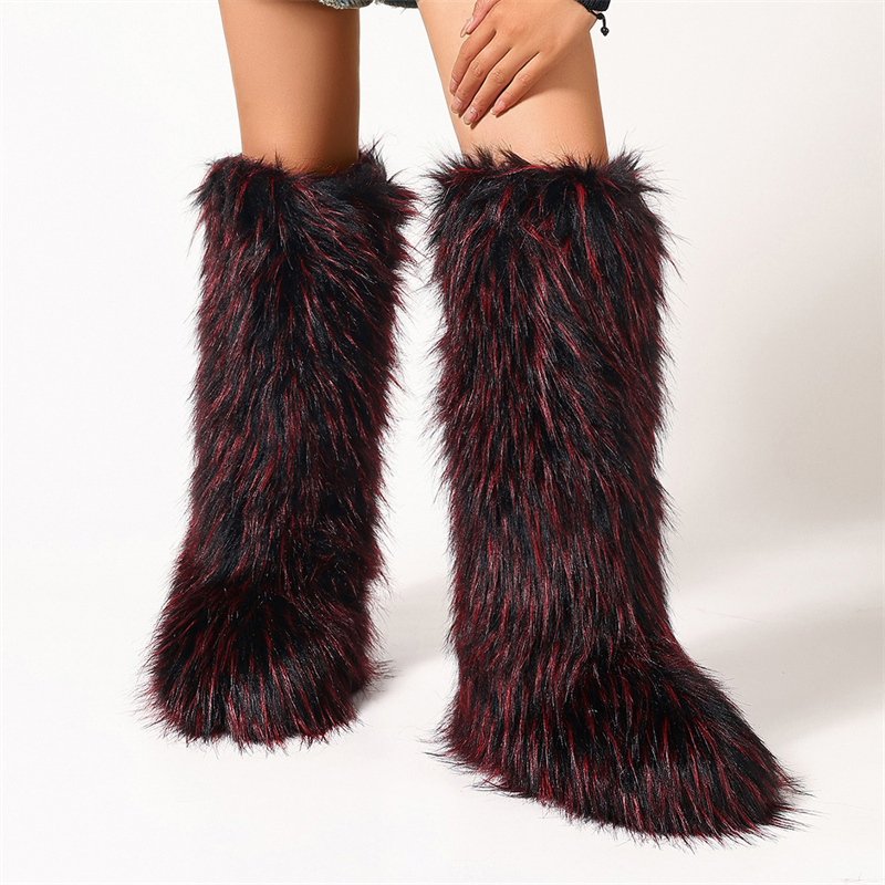 Designer shoes free shipping new Outdoor trainer winter plush snow for women's keep warm fashion Knee boots black white pink grey brown red
