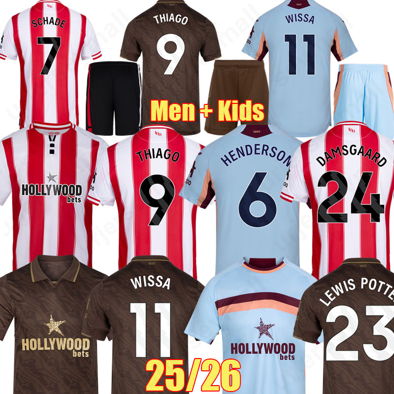 2025 2026 Brentforded FC NORGAARD SCHADE THIAGO WISSA Soccer Jersey LEWIS POTTER DAMSGAARD JANELT NUNES CARVALHO Football Shirt 25 26 NORGAARD Men kit kids