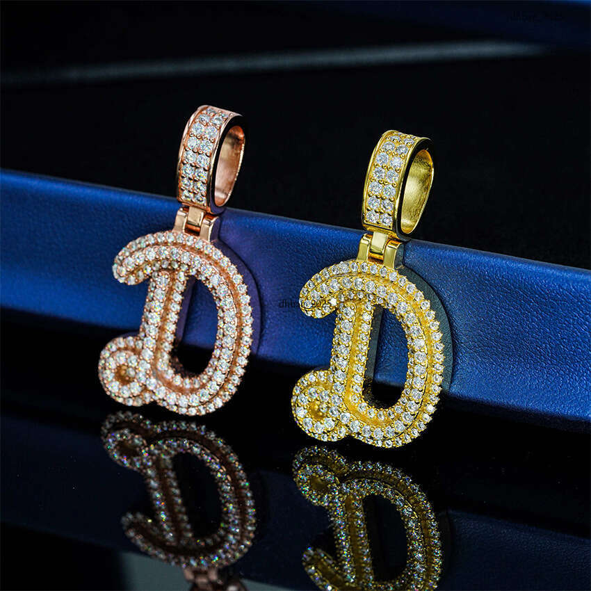 Hip-Hop Personality Iced Out VVS Letter Full Inlaid D Color Moissanite Necklace Pendant 111