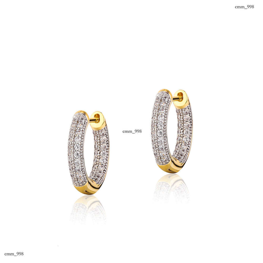 Minimalist Fashion Elegant Full Dia Hollow Classic Slimming Hoop Earrings Unisex Versatile