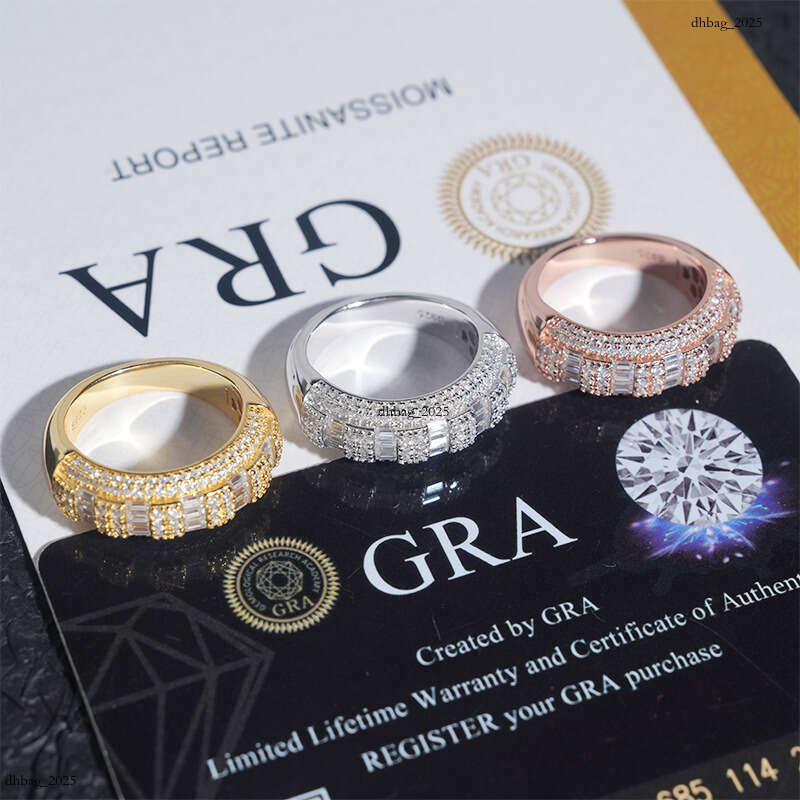 ICED OUT New Design Silver Moissanite Men Women Hip Hop Style Circle Ring