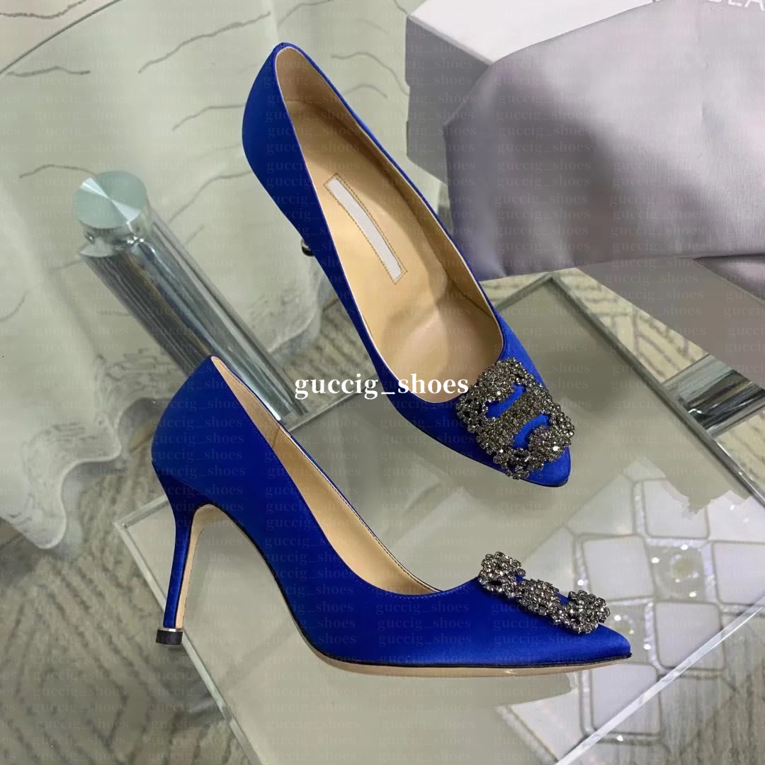 Designer Women's Sandals High Heels Women's Satin rhinestone pointy pump 6-10cm women's sexy party wedding stiletto pumps size 35-43 74
