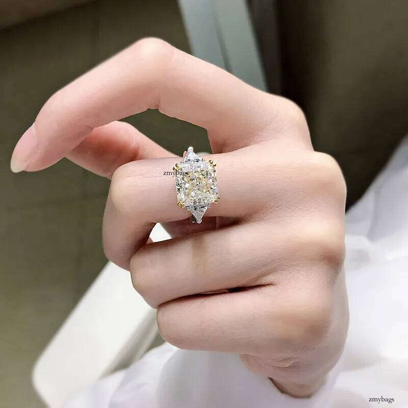 2025 Choucong Elegant Sparkling Jewelry Genuine 100% S Sterling Sier Ice Cut Multicolor Moissanite Dia Eternity Party Lady Aquamarine Wedding Ring Gif