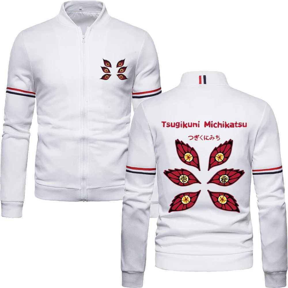 Demon Slayer Anime Baseball Jacket for Men Inosuke Print Manga Zip Up Sweatshirts Gothic Harajuku Jacket Coat Fall Winter W250809