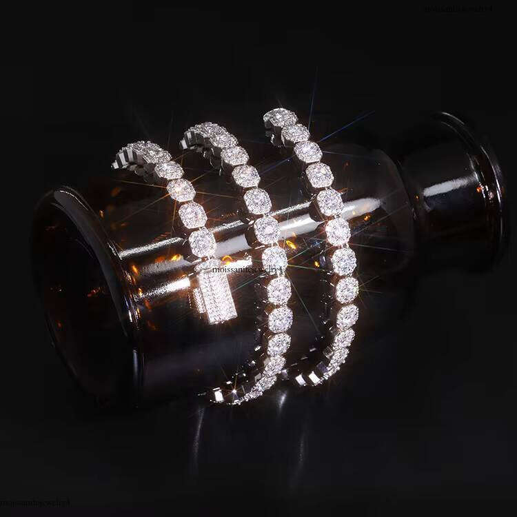 XG Pass Dia Tester Cluster Sier Chain Necklaces Vvs Moissanite Tennis Chains