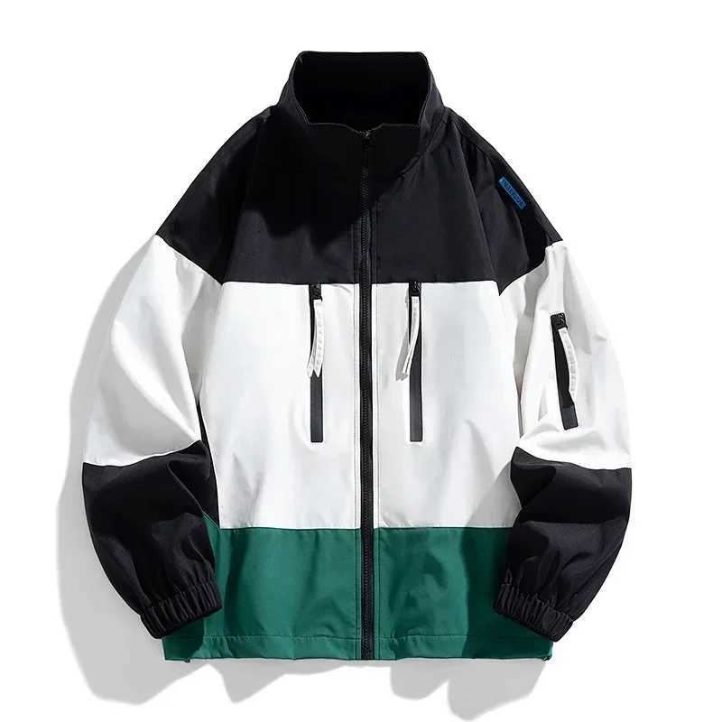 Men Jacket Oversized Stand Collar Coats Hip Hop Outerwear Men Sweatshirt Zipper Windproof Clothes Bomber Jacket Denim Jacket Men W250809