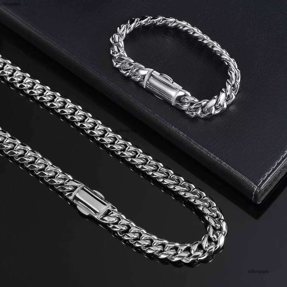 Hip Hop Fashion Jewelry Fine Polished Stainless Steel Gold Plated Customized Men's Cuban Link Chain Necklace
