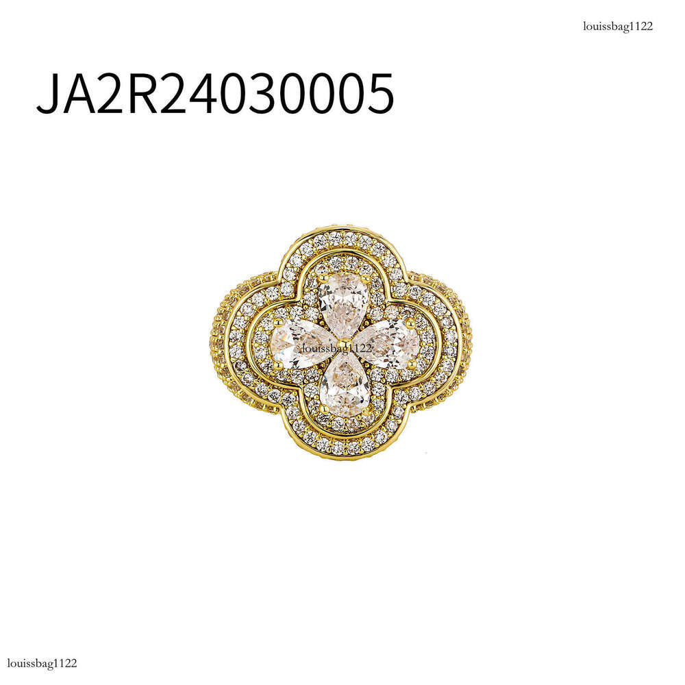 Wind Micro Inlaid Flower Shape Hip-Hop Men's Exaggerated Super Shiny Diamond Personality Ring Versatile Trendy Gold Australian New Model