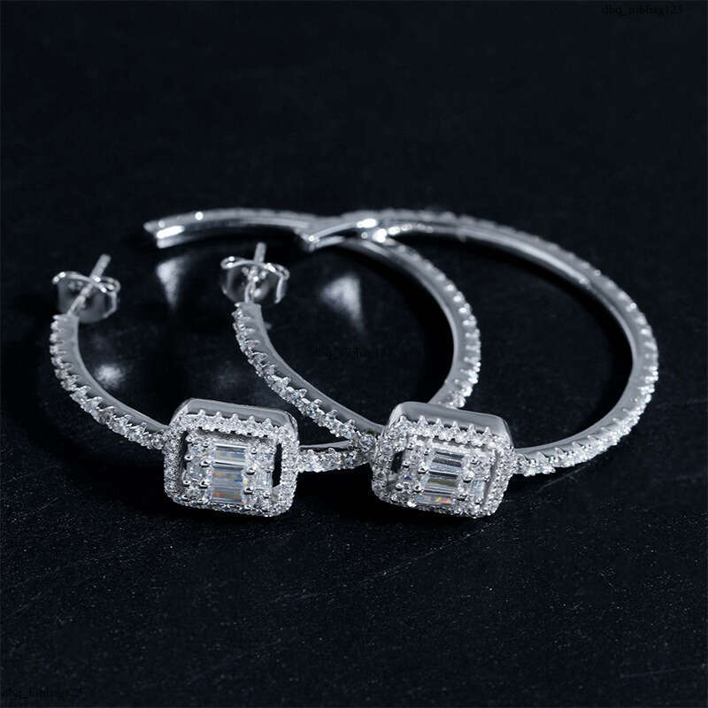 ICED OUTins Minimalist Hollow Cubic Zirconia Earrings Elegant Simple Sier Jewelry