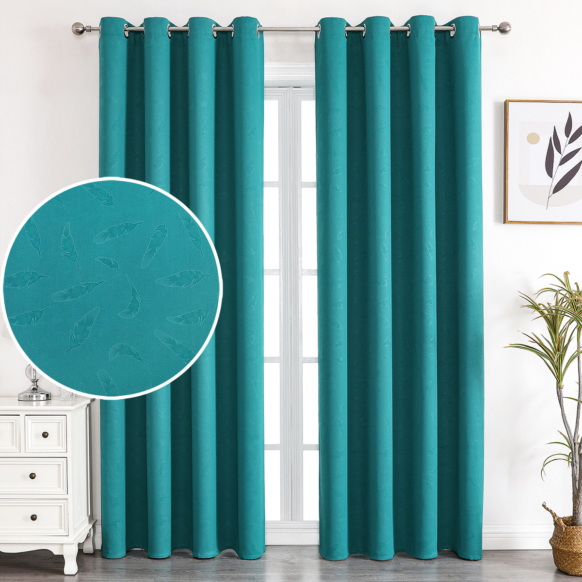 YL-36875 Thickened double-sided linen blackout curtains engineering hotel school sound insulation heat insulation blackout cotton linen curtain