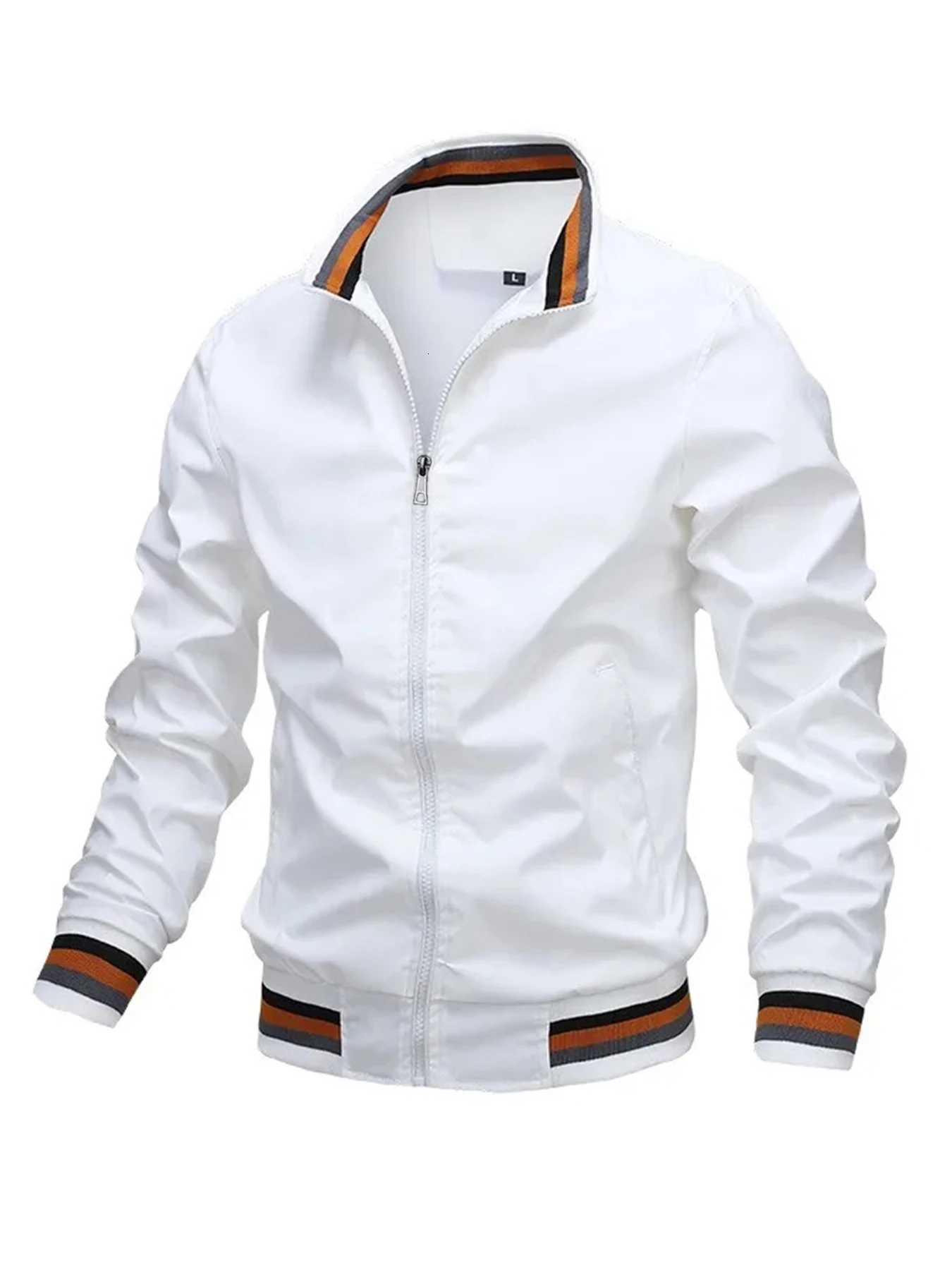 Mens Jacket Sports Streetwear Long-Sleeved Pocket Jacket Windproof Jacket Bomber Jacket Autumn Daily Clothing Mens Zipper Jacket Sportswear Mens Jacke