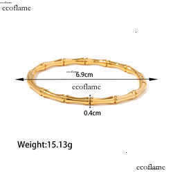 18K gold stainless steel simple bamboo metal solid bangle waterproof tarnish free girl bracelet new women's fashion hand jewelry