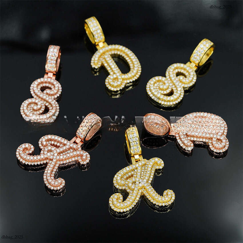 Hip-Hop Personality Iced Out VVS Letter Full Inlaid D Color Moissanite Necklace Pendant 111