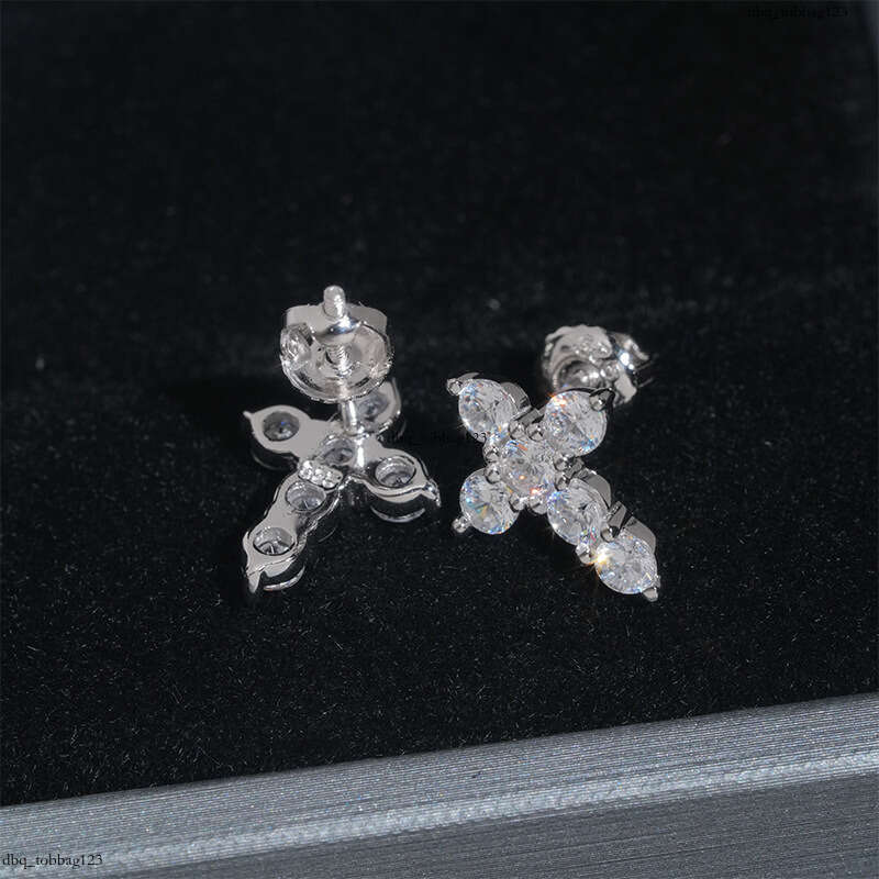 ICED OUT New Personalized CrosIced Out VVS Inlaid with 5A Zircon Hoop Earrings Studs