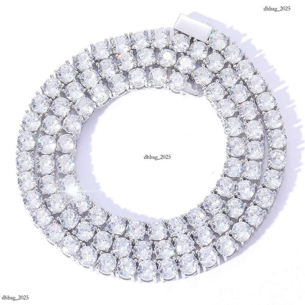 Sier Moissanite 3mm-6mm Tennis Chain White Gold Hip Hop Necklace with Certificate