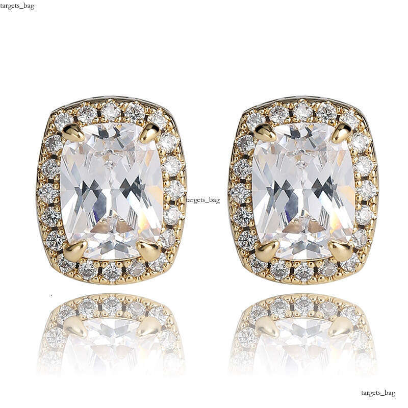 Inshiphop Hip-Hop Style Colorful Large Zircon Personality Earrings Gold Jewelry