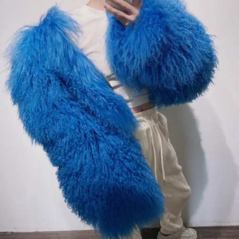 Warm Winter Mongolian-Inspired Fabric, Bordeaux Faux Sheep Fur Soft Clothing Material