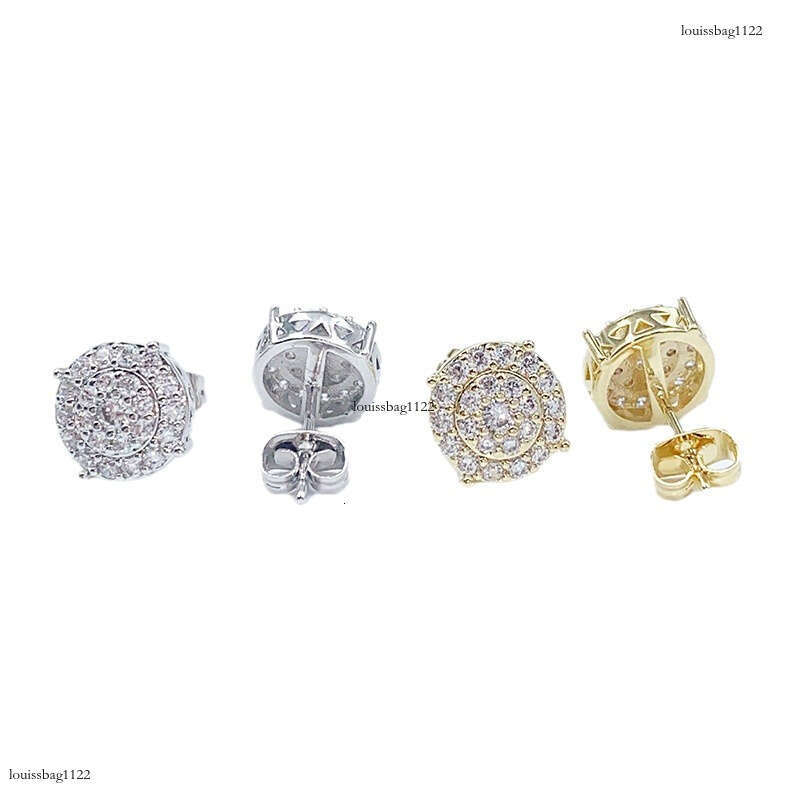 Hip Hop Zircon Hiphop Trendy Full Dia Electroplated Earrings New Ear Jewelry 111