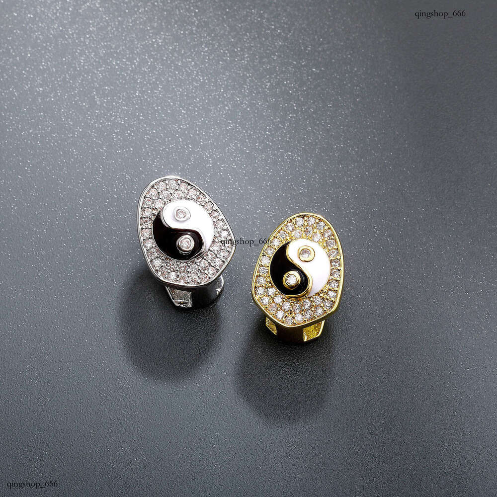 New Style Tai Chi Bagua Single Cap Full Dia Hip-Hop Trendy Accessories Men's Personality Tooth Jewelry Grillz
