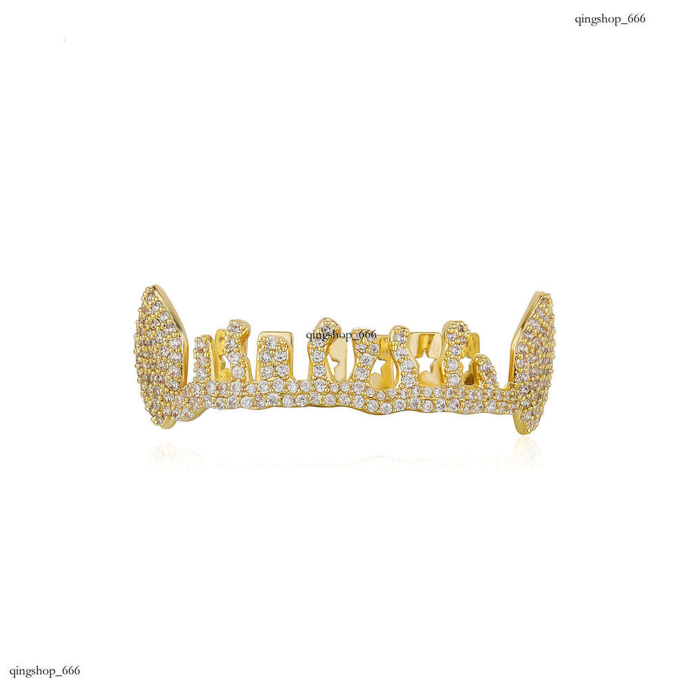 Unique Water Drop Dentures Irregular Full Dia Plated Real Gold Trendy Men's Rap Super Cool Accessories