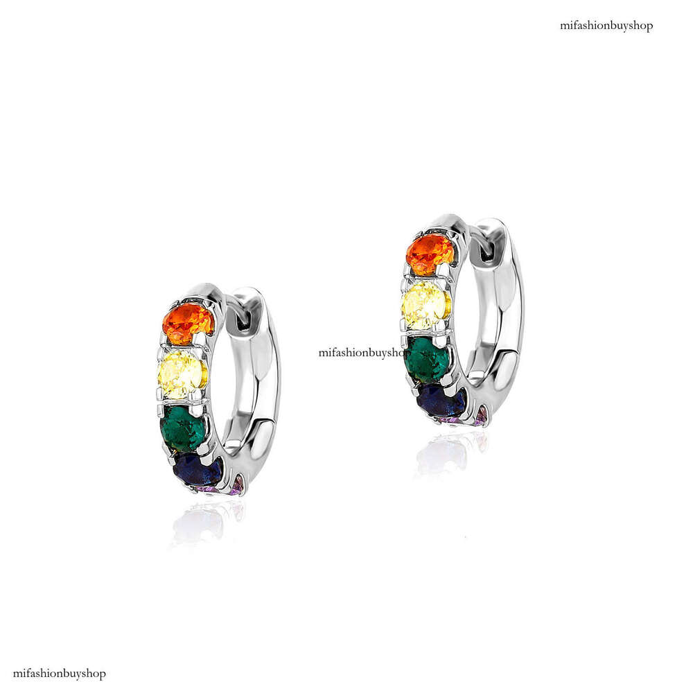 Colorful Zircon Dopamine Jewelry Niche High-end Women's Earrings Simple Elegant Studs