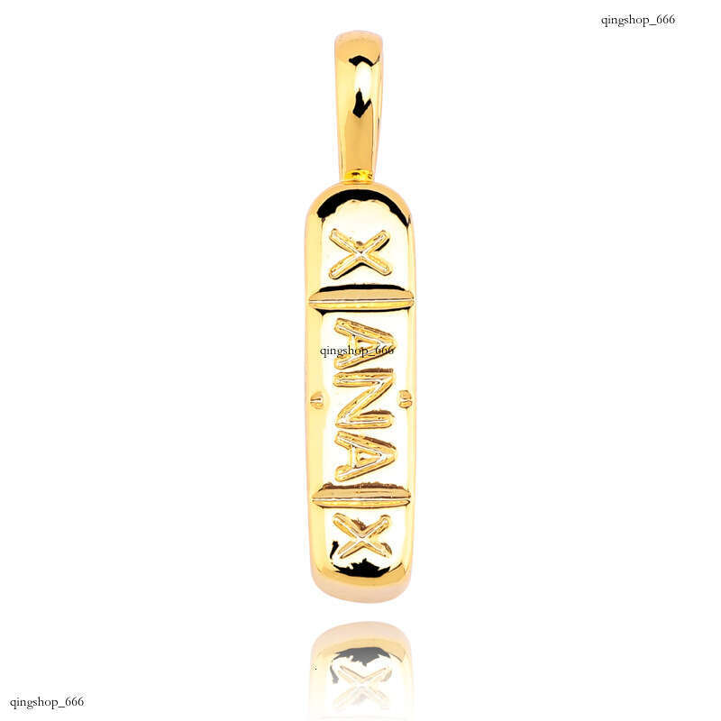 Jewelry INSXANAX Men's Necklace Real Gold Plated Hip Hop Pendant