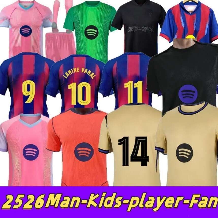 LAMINE YAMAL 25 26 RASHFORD LEWANDOWSKI men kids home away football shirts kits FERRAN GAVI F.DE JONG soccer jerseys barcelone