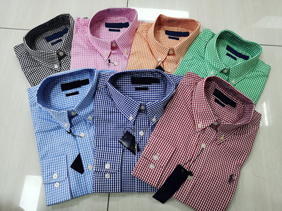 ralphllaurent classic chest pony men long sleeve Shirts designer Shirt men business casual men lapel Shirts solid color simple Shirt m--xxl