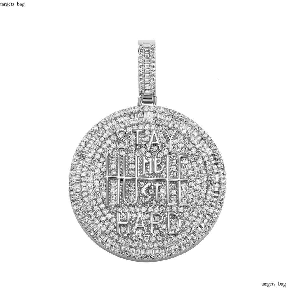 Trendy Personality Keep Calm Letter Pendant Full Dia Cuban Necklace Men Hip Hop Jewelry