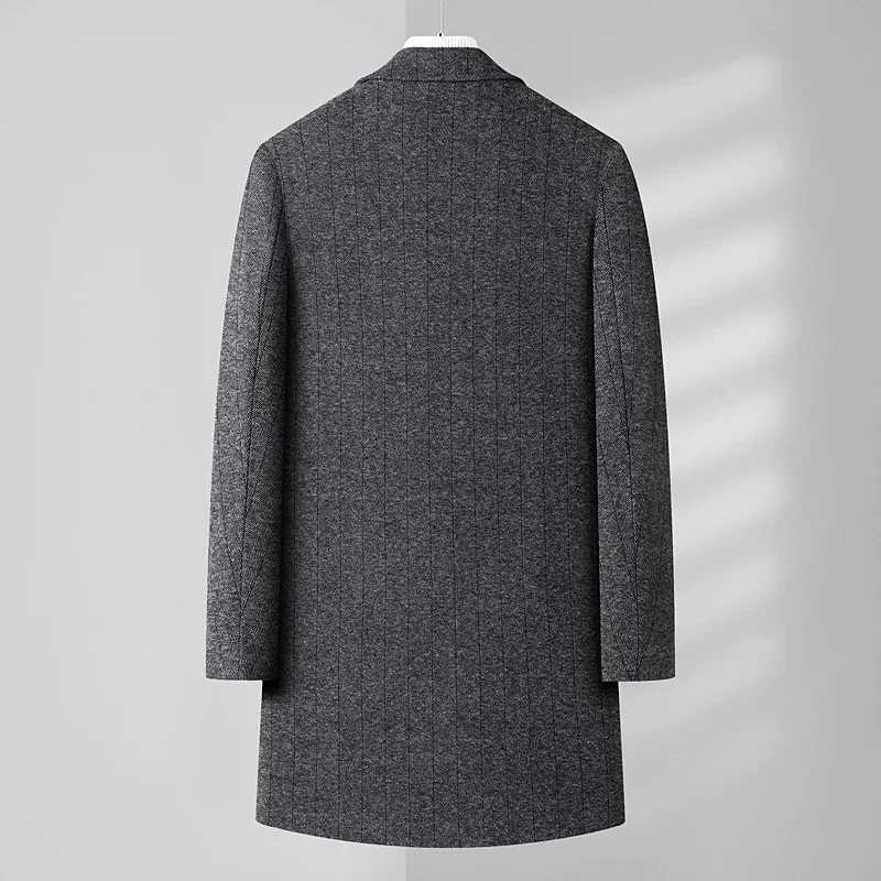 Mens Designer Knitted Wool Stretch Coat Casual Business Handsome Overcoat High Quality Fashion 2024 XJ250809