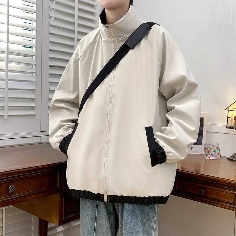 Stand Collar Quick Dry Oversize Fashion Mens Outdoor Windproof Windbreaker Loose Coat Waterproof Spring Autumn Casual Jacket W250809