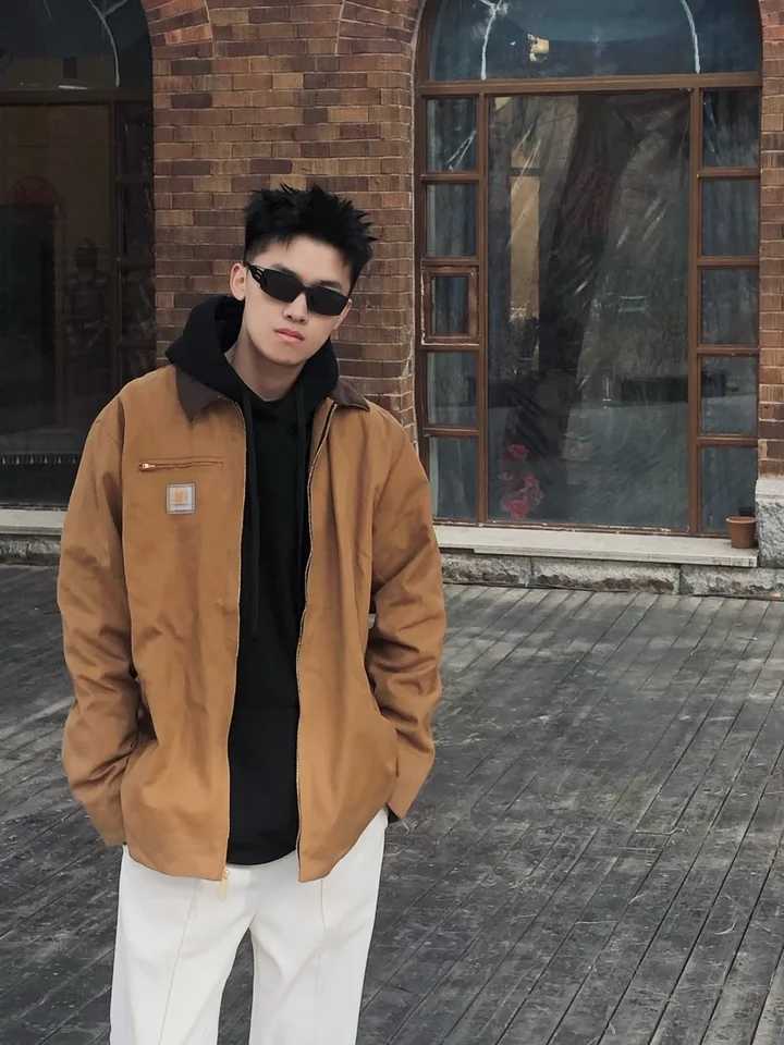 Retro American Khaki Workwear Jacket Zipper Collar Mens Snake Couples Spring Autumn Trendy Outerwear Casual Sle W250809