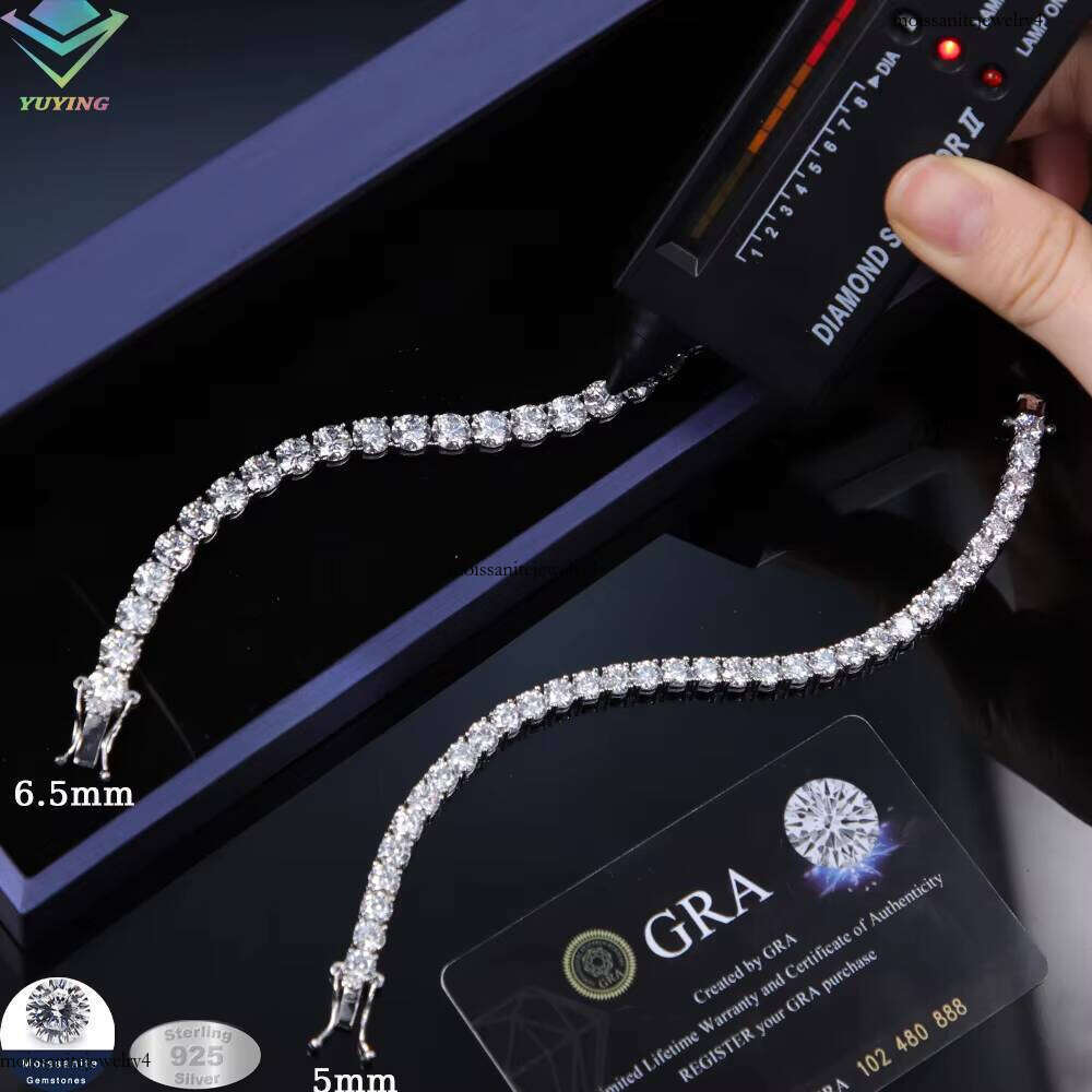 Ice Out Link Dia Sier Gold Plated Fine Jewelry Bracelet VVS Moissanite Tennis Chain for Men Women