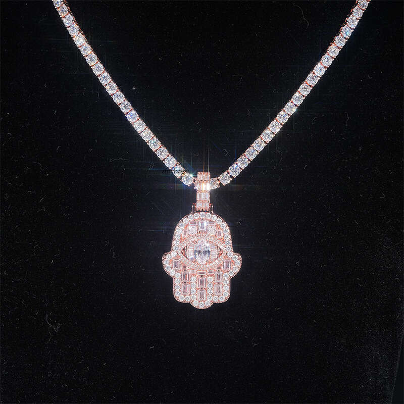 Hip-Hop Pendant Personality Fashion Unisex Necklace Accessories Sterling Silver Micro-Inlaid 5A Moissanite chain