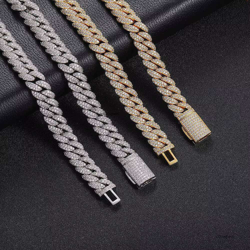 NUOYA Hip Hop Jewelry 10mm Gold Necklace CZ Zircon Miami Cuban Link Chain for Men Women Gift