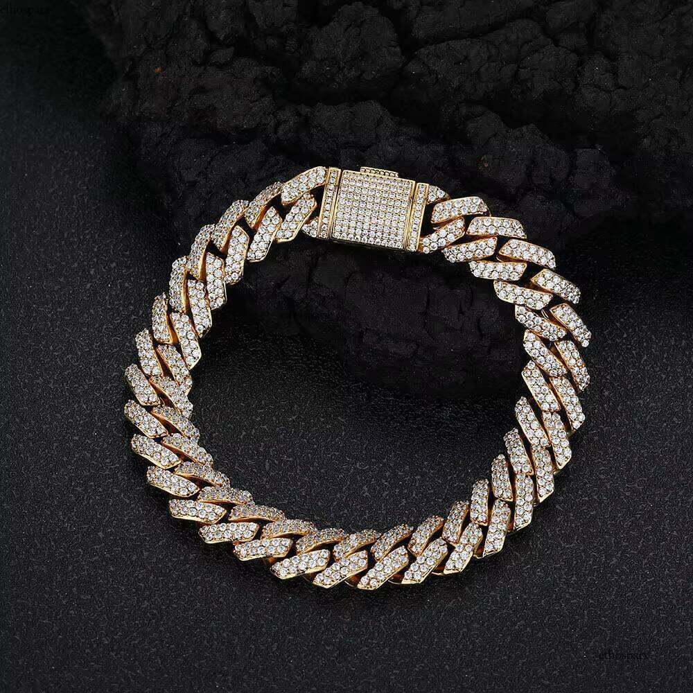 Hot Sale 10mm Dia Iced Out Two Row CZ Stone Sier Miami Cuban Link Bracelet