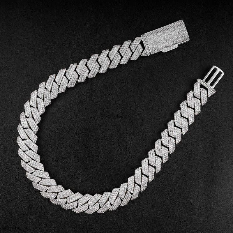 Men's New Hip-Hop Necklace 20mm Three Rows Full Hiphop Dia Cuban Chain Jewelry