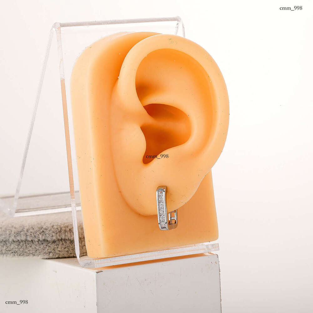 Light Zircon Square Fashionable Elegant Simple High-end Sense Niche Versatile Stud Earrings