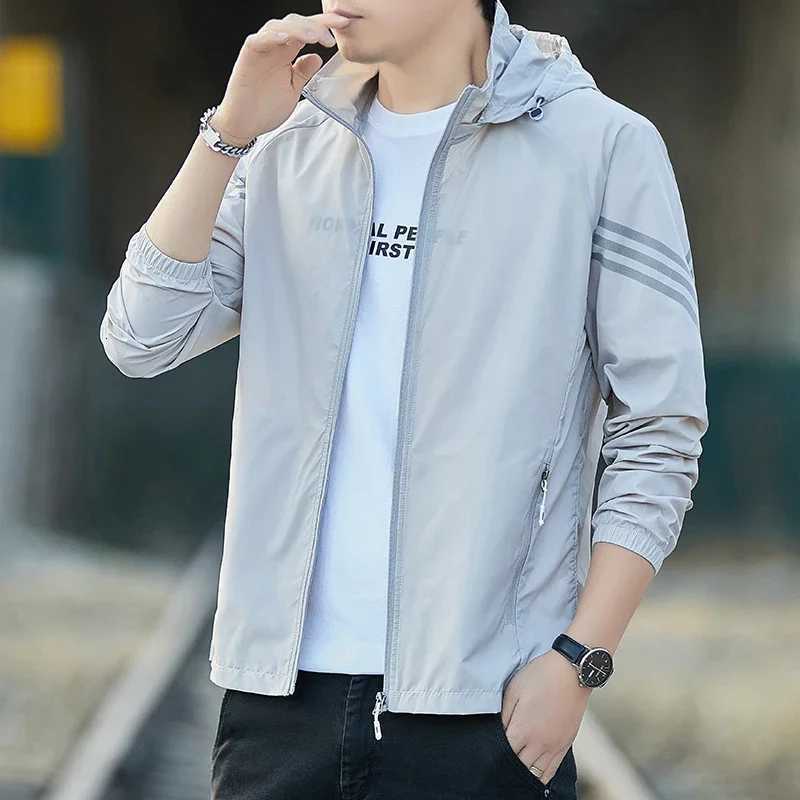 50+ Sunscreen Jacket 2025 Summer Thin Breathable Outdoor Cycling Sports Ice Silk Cardigan Coat Casual Mens Sunscreen Clothing W250809