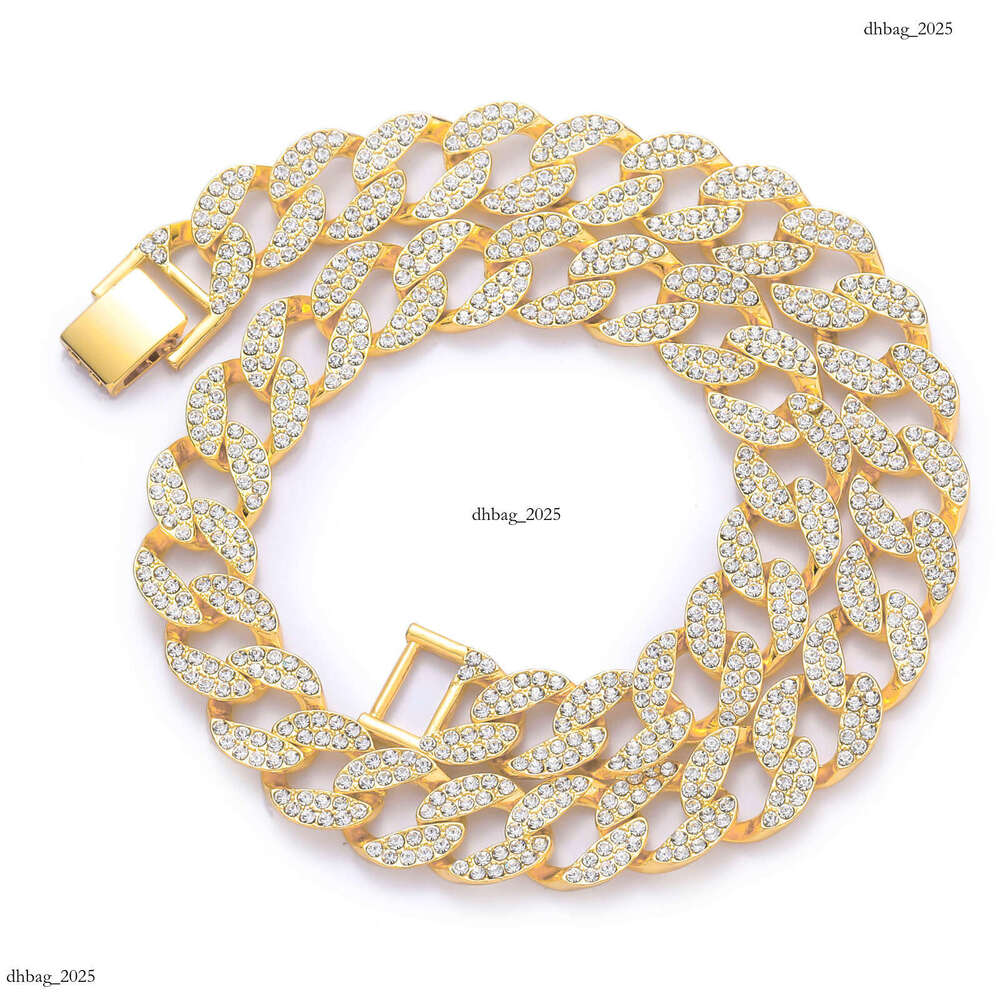 Necklace 15mm Full Dia Cuban Chain Personality Men's Trendy Hip-Hop Accessories